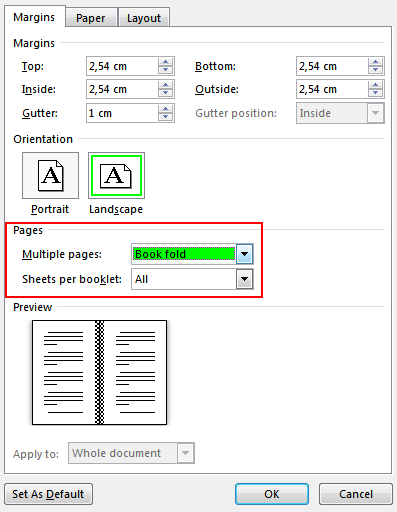 How to print in booklet format